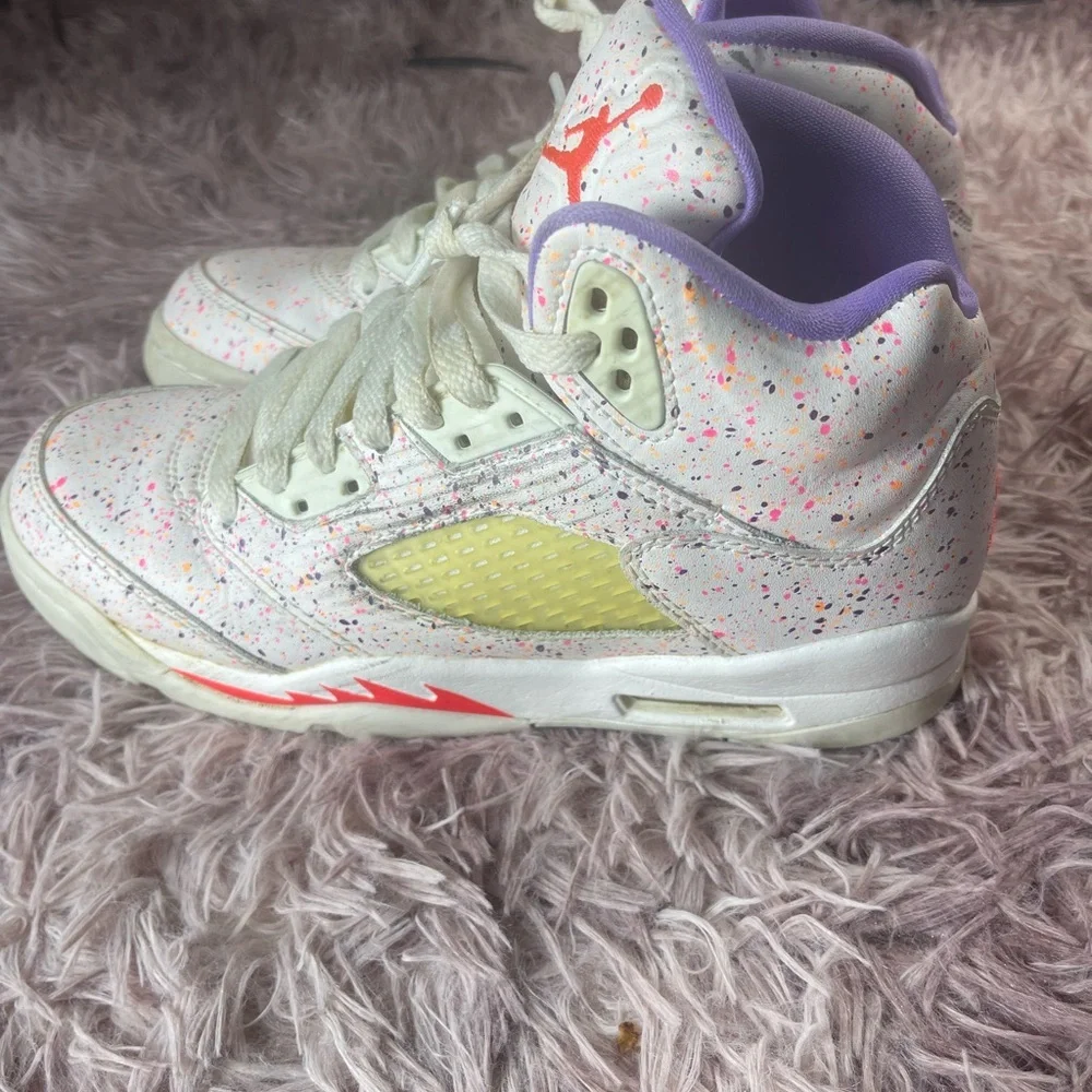 Nike Air Jordan 5 Retro GS‎ Easter Shoes White / Multi CT1605-100 Size 4 Y